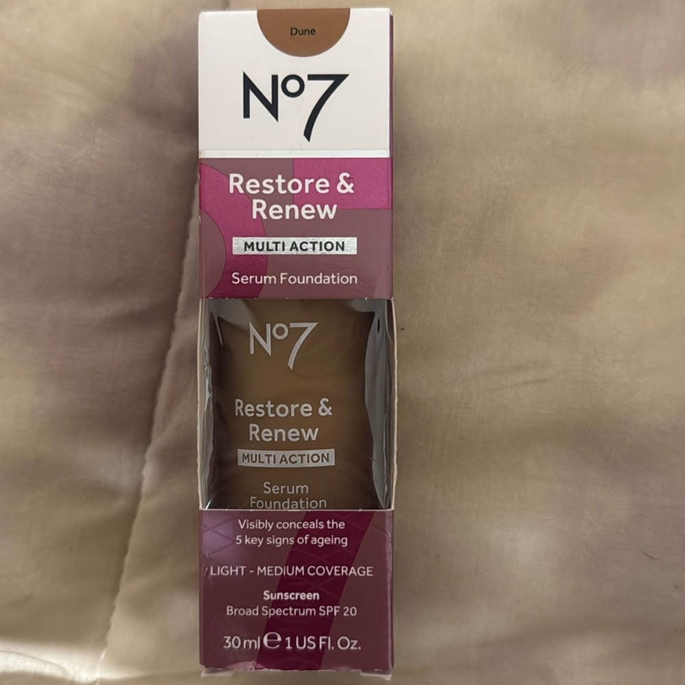 No7 Restore,Renew serum Foundation (Dune